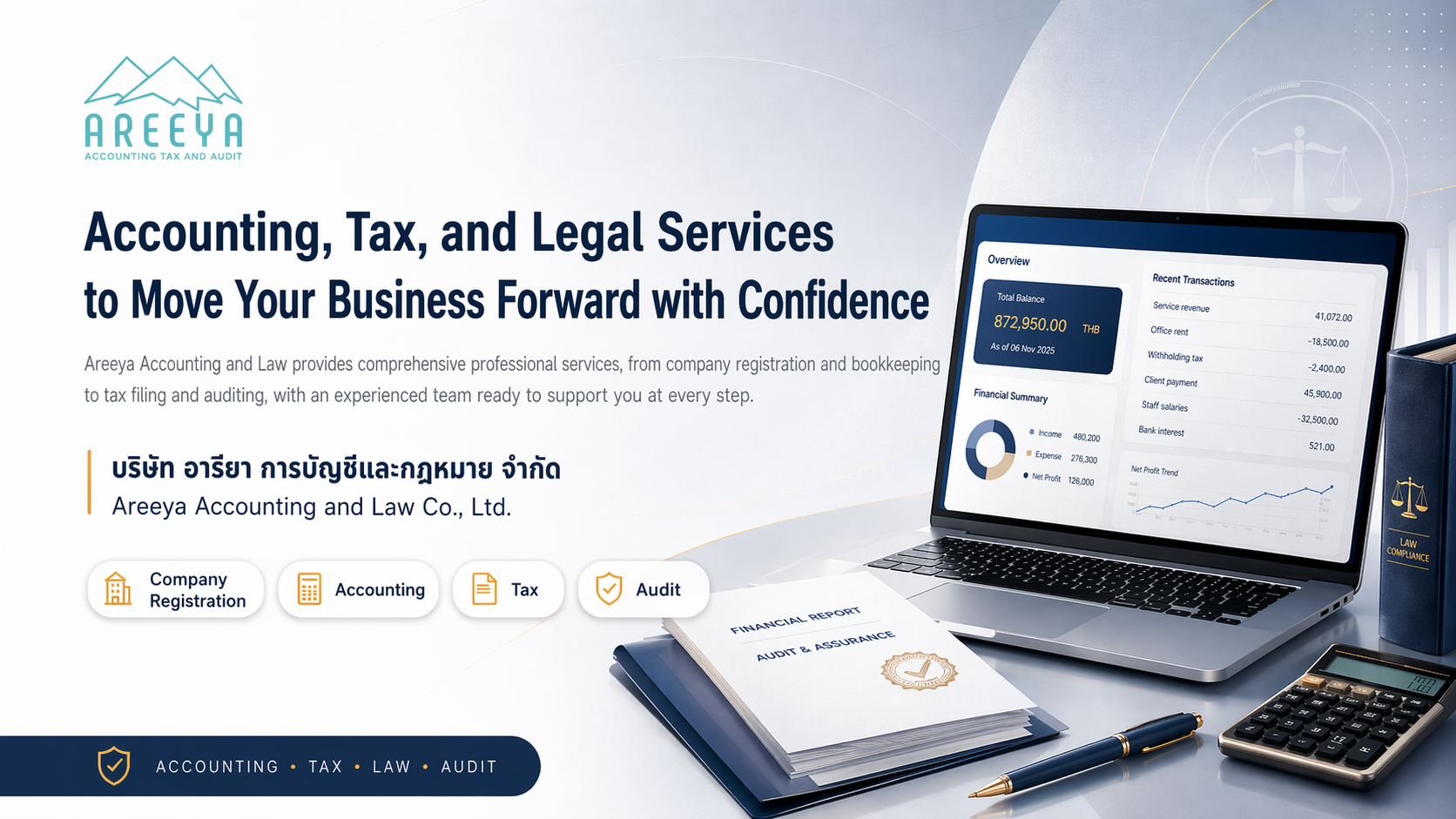Areeya Accounting and Law Co., Ltd. — service from the heart, with professional quality and ethics